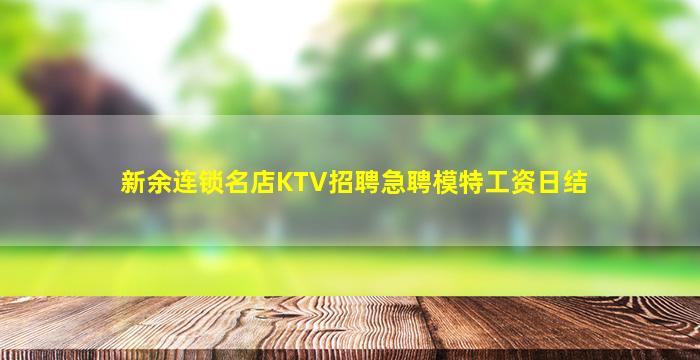 新余连锁名店KTV招聘急聘模特工资日结